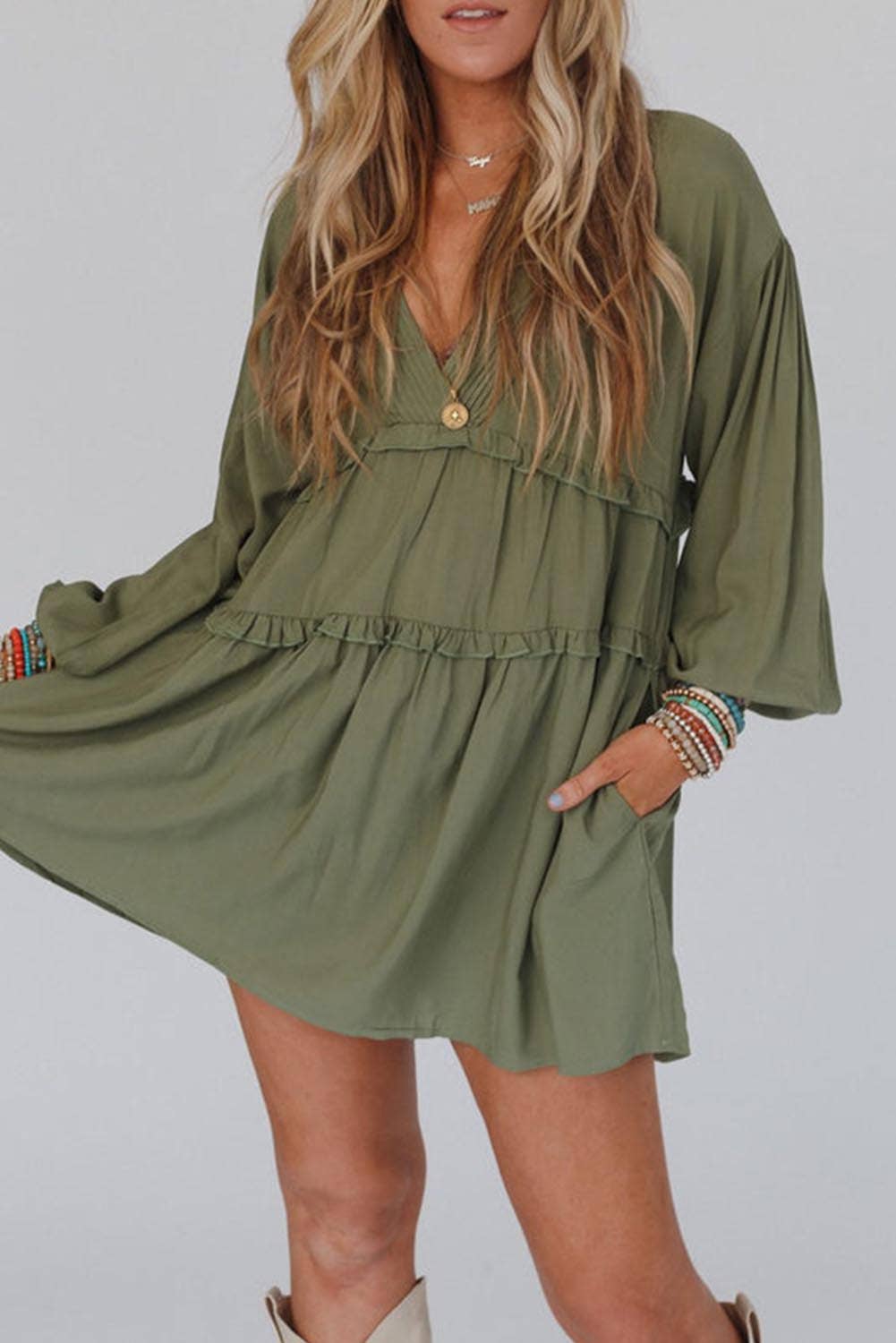 Boho Sleeve Dress w/Pockets