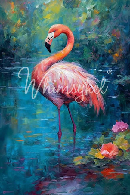 Flamingo Oasis Decoupage Tissue Paper 21x29 in