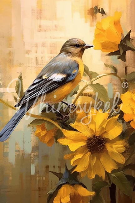 October Bluebird Decoupage Tissue Paper 21x29 in