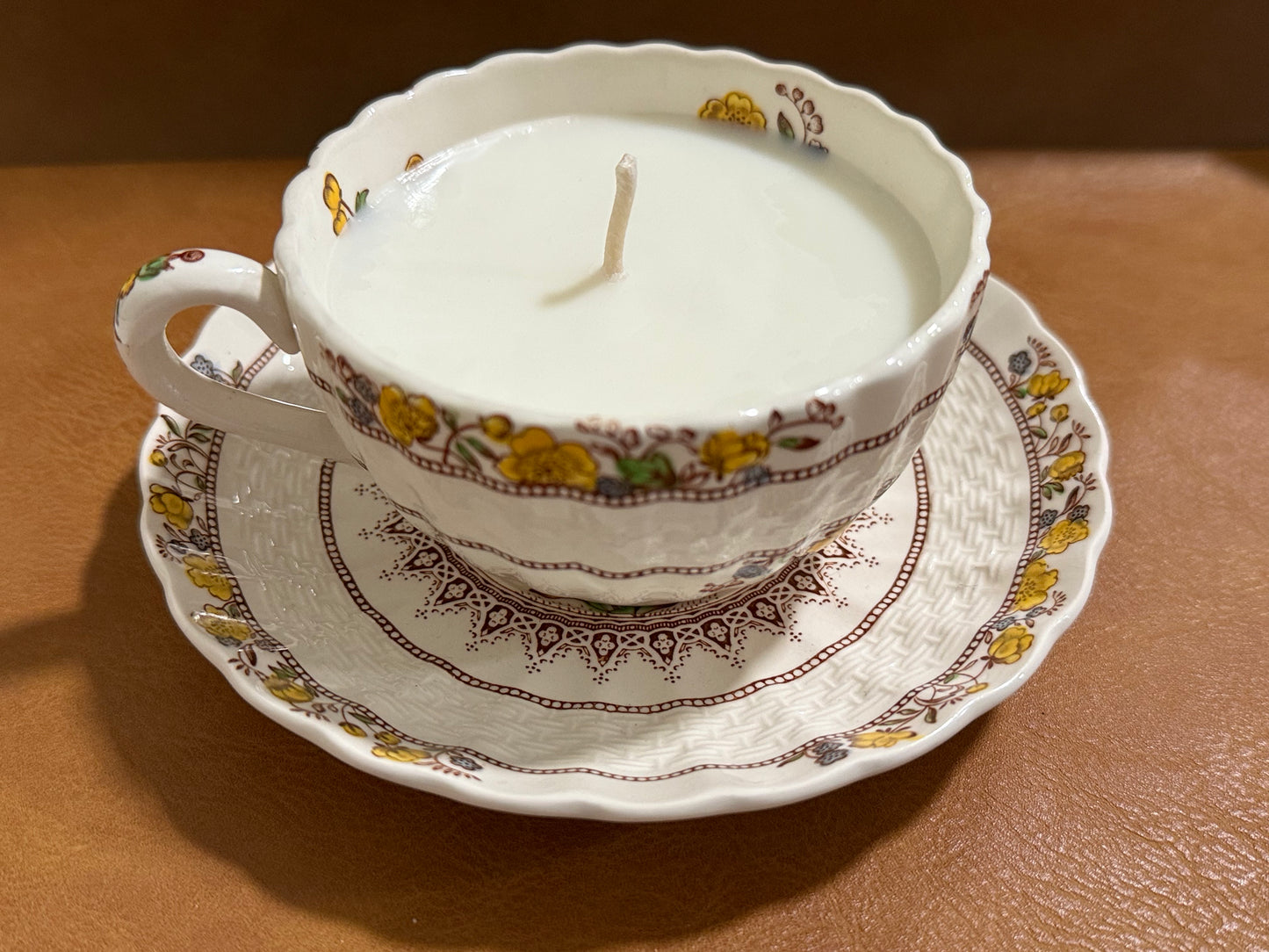 Vintage porcelain china Tea Cup Candle (Pumpkin Spice Scent)