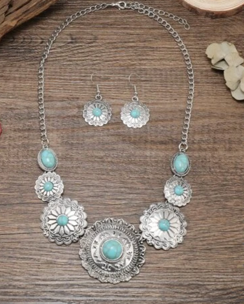 Turquoise Necklace Western set