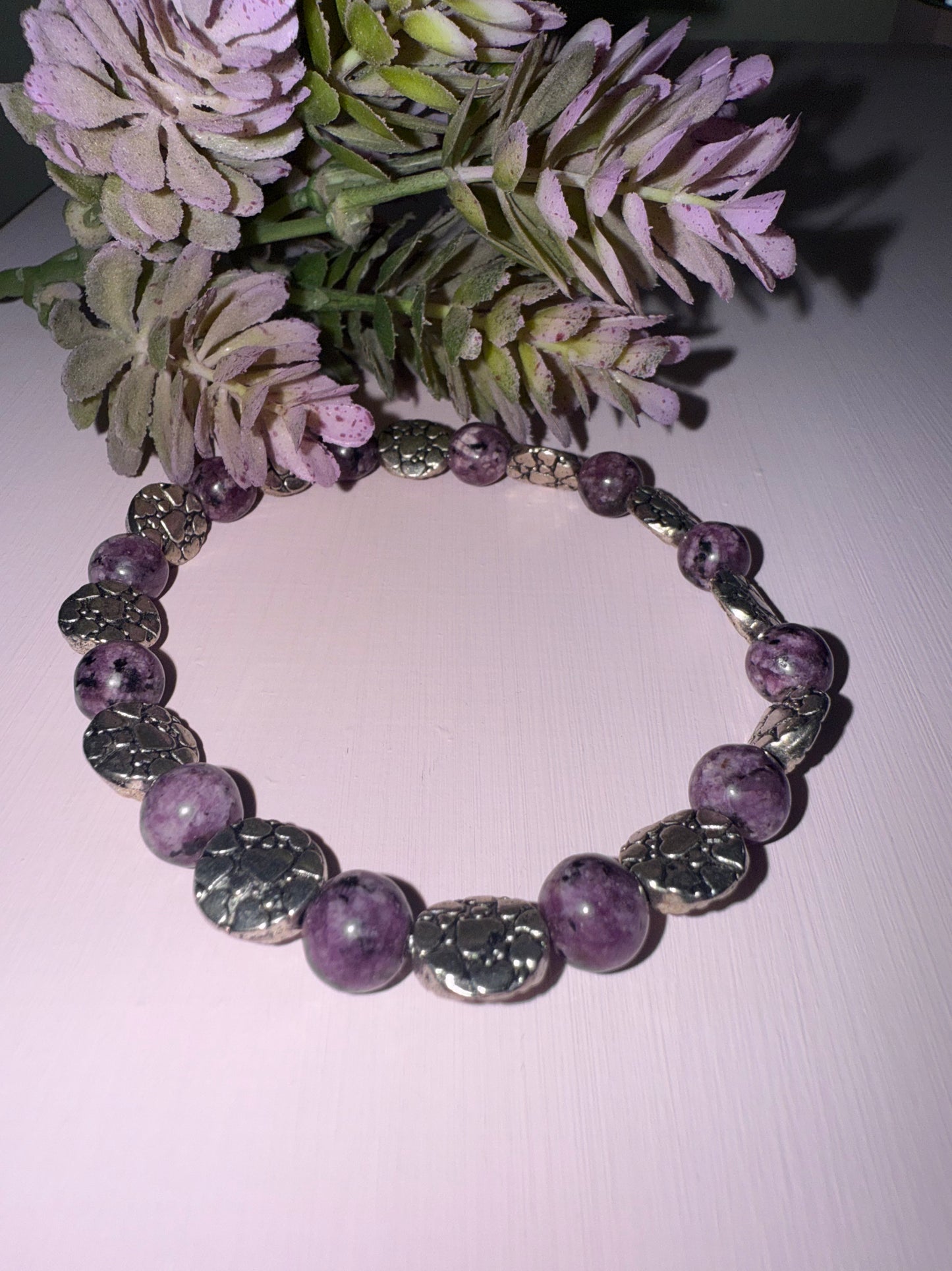 Lepidolite Gemstone Bracelet - 7”