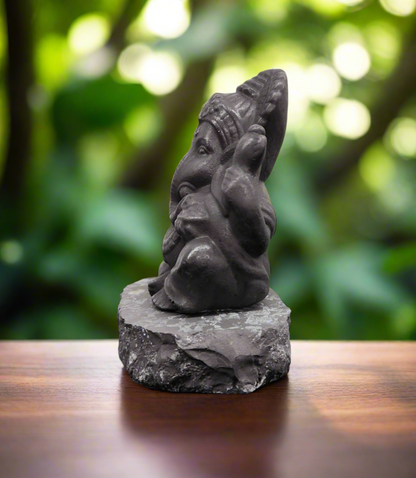 Ganesha Shungite Figurine (EMF Protection)