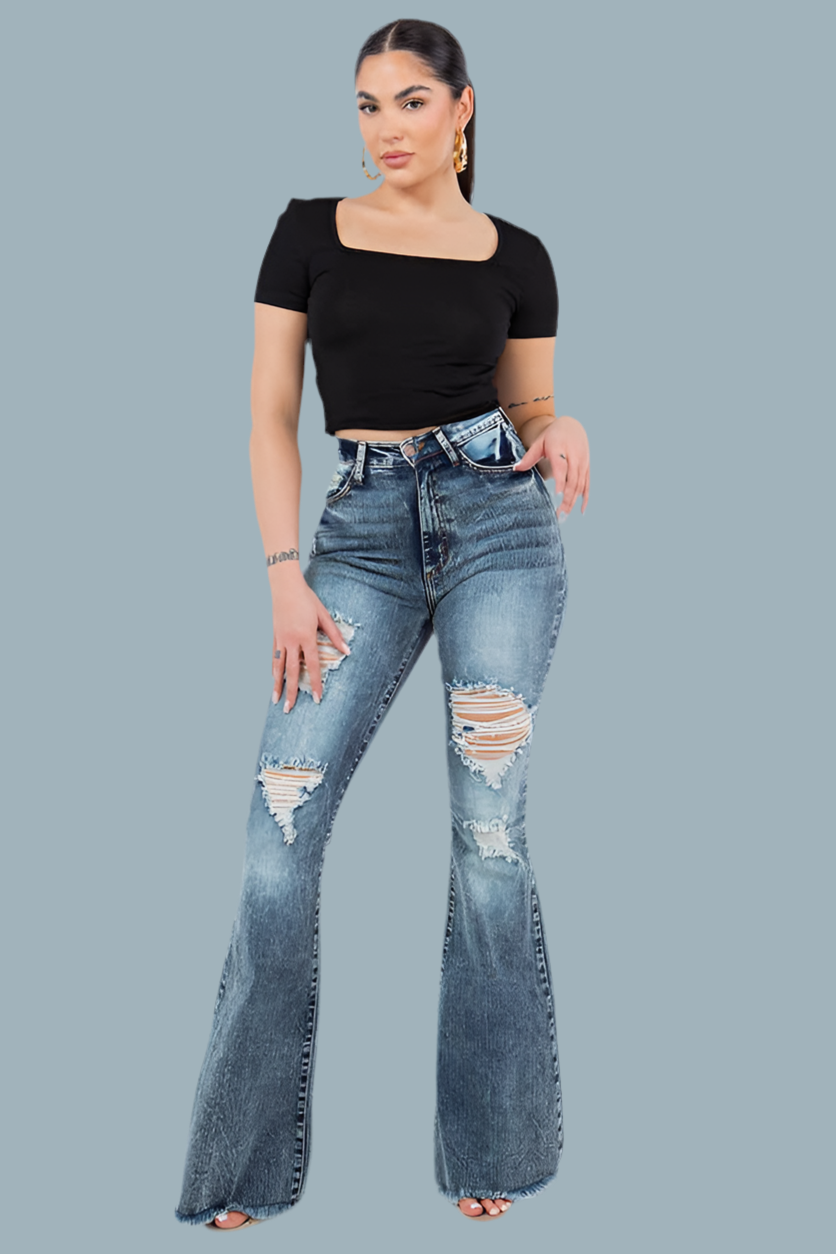 Bell Bottom Jean in Light Wash