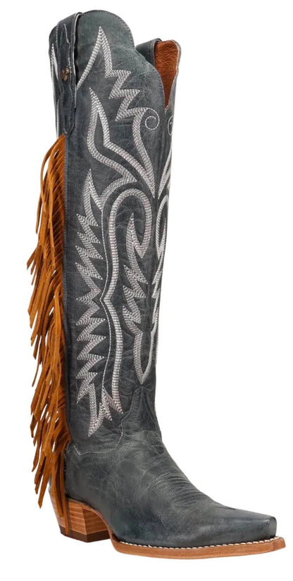 Dan Post Tall Women Blue Leather Boots