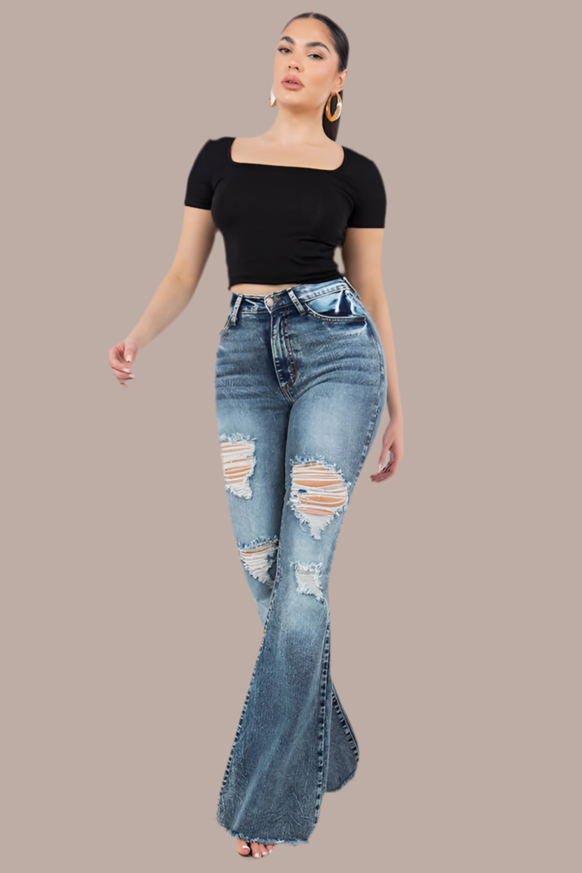 Bell Bottom Jean in Light Wash