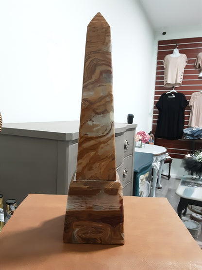 Majestic Strata Onyx Obelisk — 34” Statement Tower