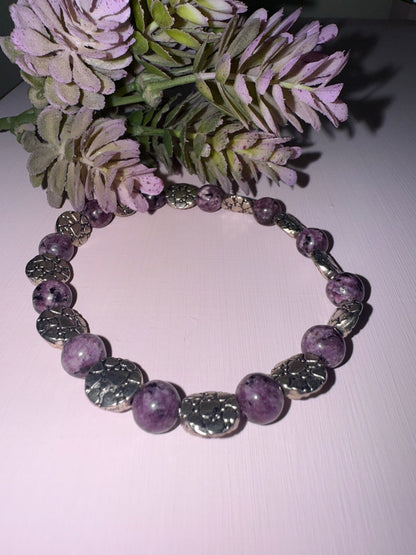 Lepidolite Gemstone Bracelet - 7”